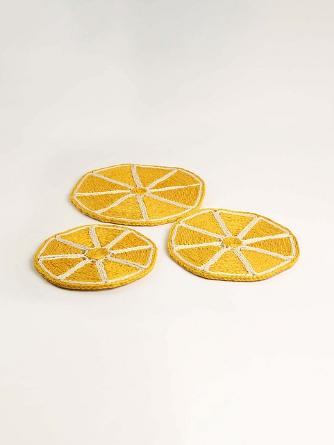 Jute Lemon Placemats - Set of 3 image