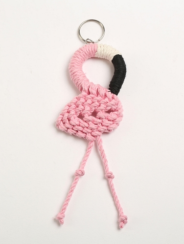 Macrame-Flamingo-Keychain
