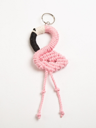 Macrame-Flamingo-Keychain