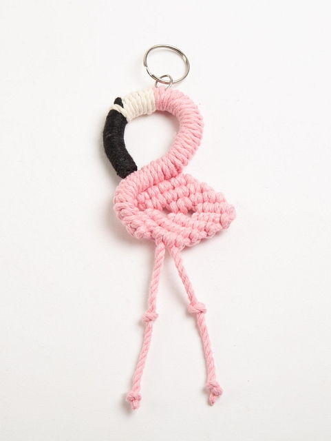 Macrame-Flamingo-Keychain