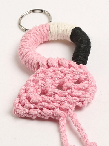 Macrame-Flamingo-Keychain