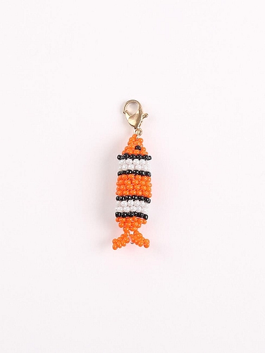 Glassbead Bag Charm (set of 5) Matte Light Grey