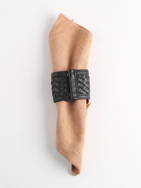 Criss-Cross Vegan Leather Napkin Ring