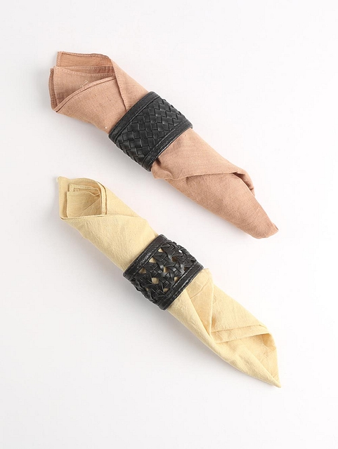 Criss-Cross Vegan Leather Napkin Ring