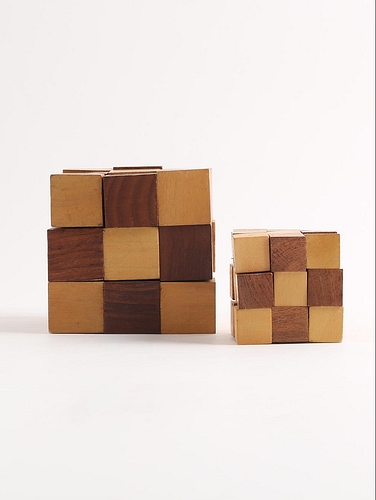 Cube Puzzle - Big Util Light Brown