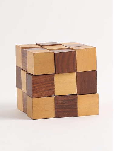 Cube Puzzle - Big Util Light Brown