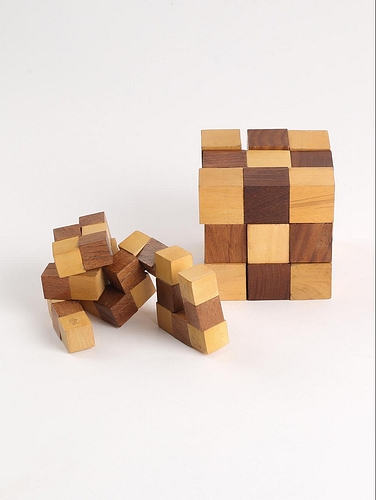 Cube Puzzle - Big Util Light Brown