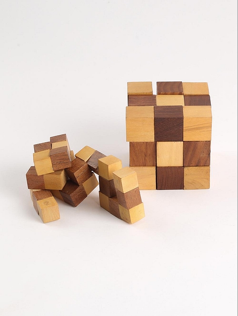 Cube Puzzle - Big Util Light Brown