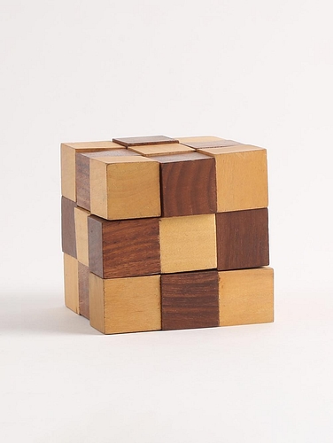 Cube Puzzle - Small Util Light Brown