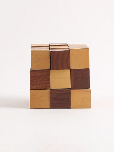 Cube Puzzle - Small Util Light Brown