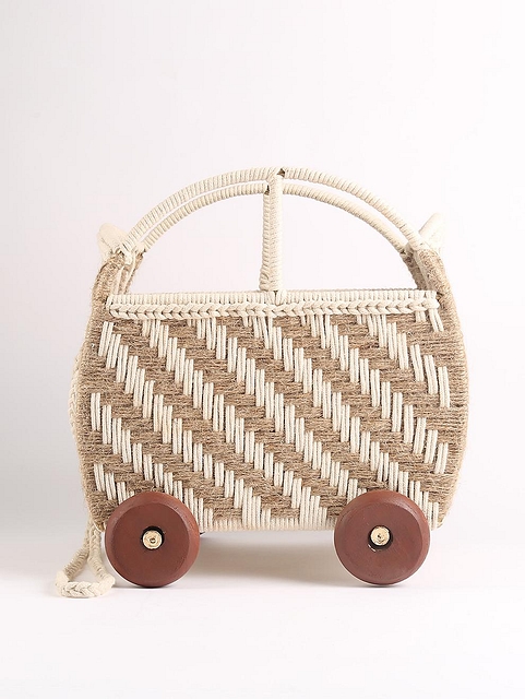 Ella Storage Basket Metallic Cream