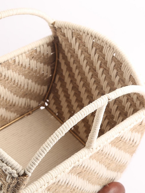 Ella Storage Basket Metallic Cream