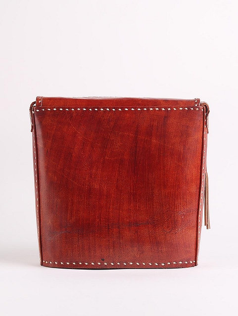 Embroidered Leather Sling Bag 