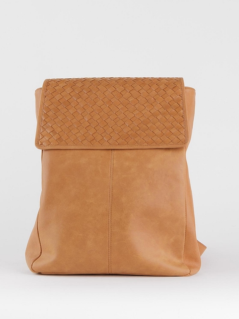 Tan-Brown-Leather-Backpack