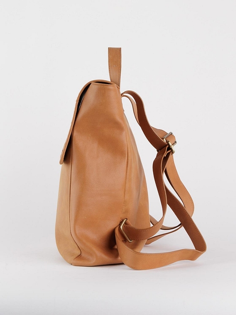 Tan-Brown-Leather-Backpack
