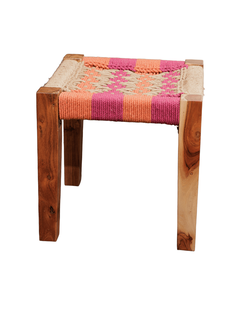 Textile-Waste-Wooden-Stool