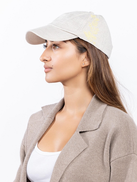 Handwoven-Hemp-Cap-with-Chikankari-Embroidery