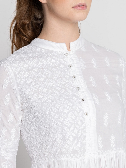 White-Chikankari-Cotton-Kurta