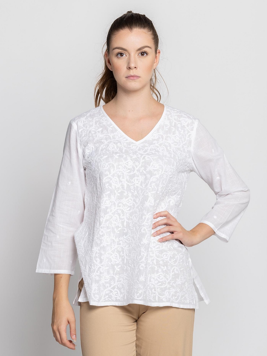 Embroidered-White-Cotton-Top