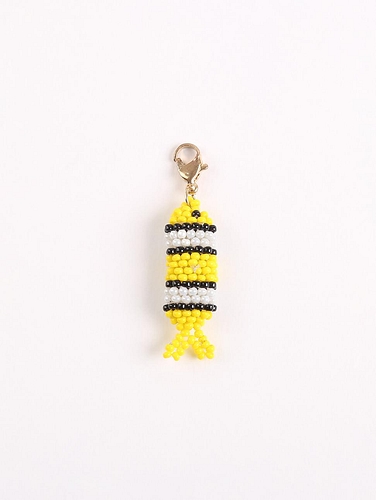 Glassbead Bag Charm (set of 5) Matte Light Grey