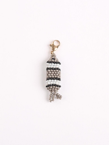 Glassbead Bag Charm (set of 5) Matte Light Grey