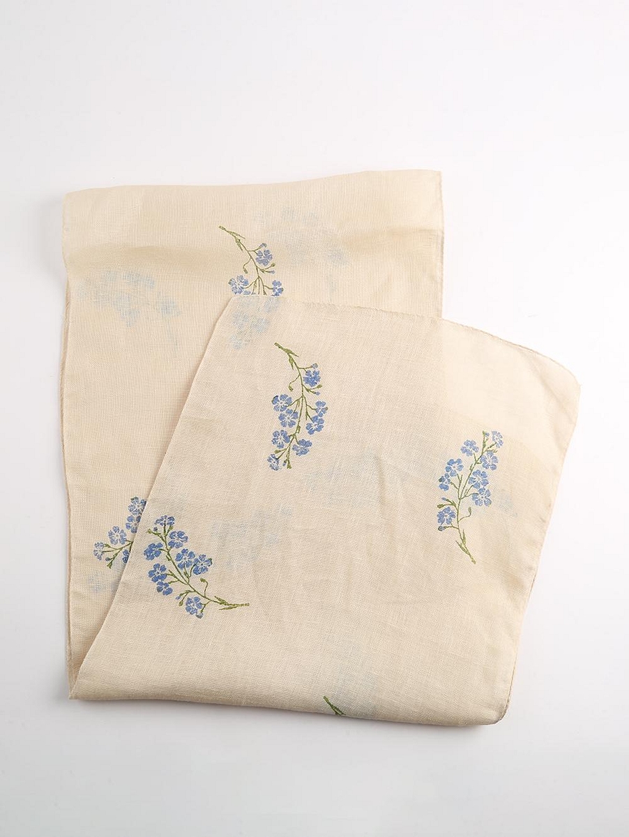 Hand Block Printed Linen Scarf