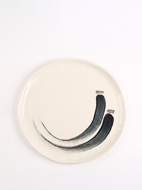 Handpainted porcelain with 24 carat  gold Matte White
