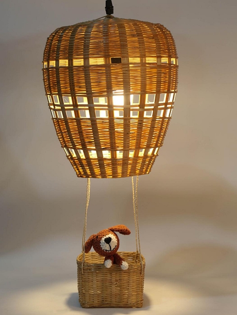 Kids Hot Air Balloon Lamp Util Light Brown