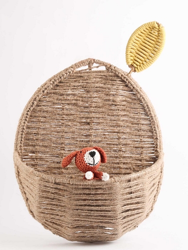 Leafy Hanging Storage Basket Matte Brown