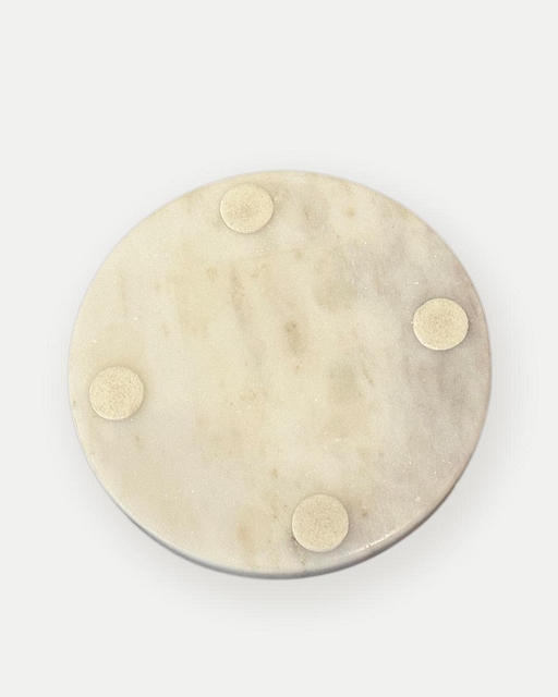 Marble Coaster with Leaves Inlay