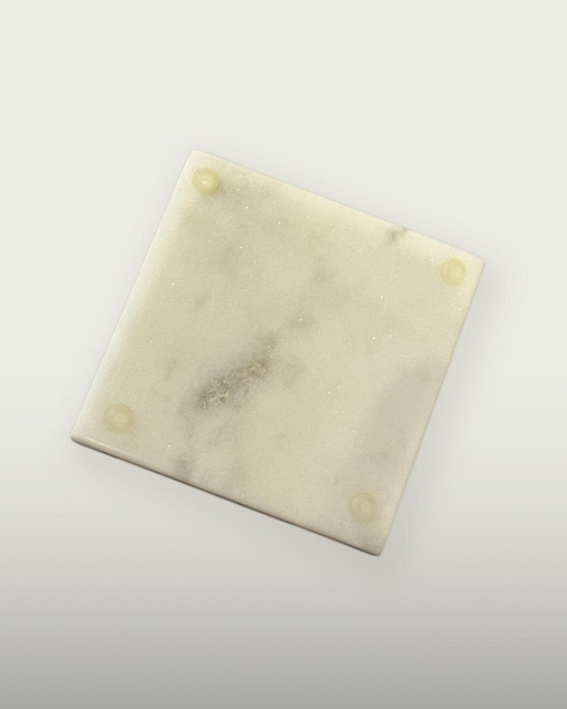 Marble Coaster with Monstera Leaf Inlay
