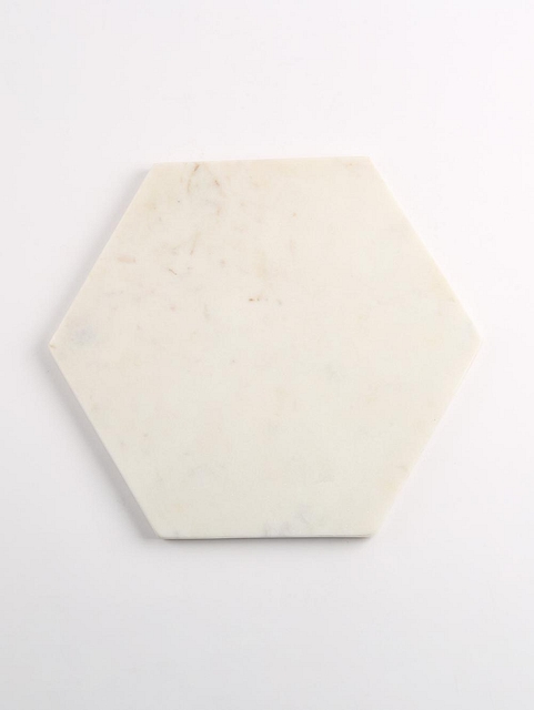 Marble Honey Comb Cutting Board Metallic White