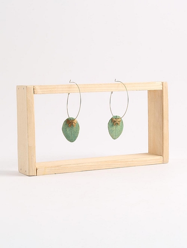 Papermache & Brass Leaf Earrings