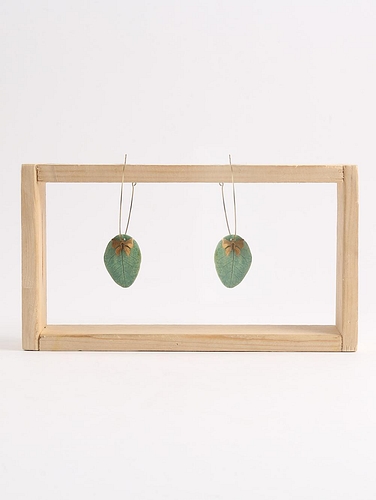 Papermache & Brass Leaf Earrings