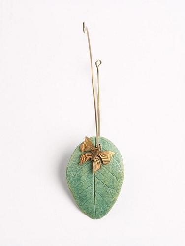 Papermache & Brass Leaf Earrings