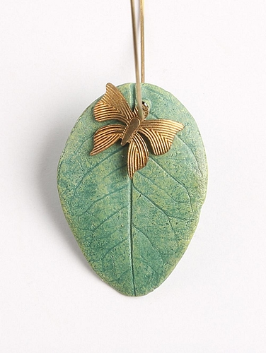 Papermache & Brass Leaf Earrings