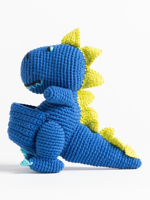 Dinosaur-with-Pouch-Crochet-Toy