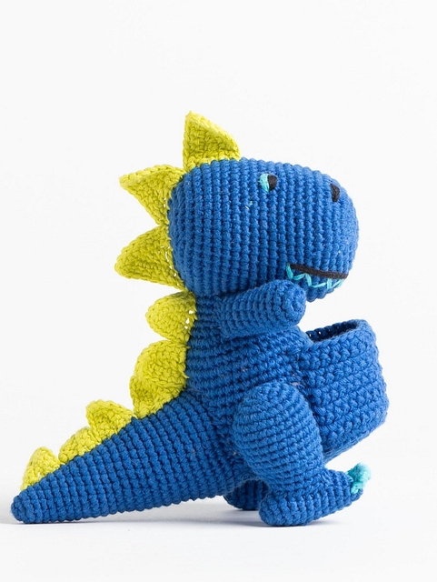 Dinosaur-with-Pouch-Crochet-Toy