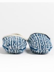 Blue-and-White-Knit-Slippers