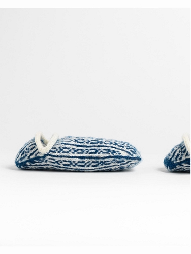 Blue-and-White-Knit-Slippers