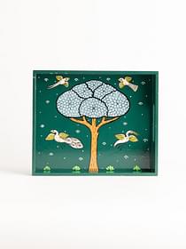 Patachittra-Handpainted-Tray-with-Tree-Design