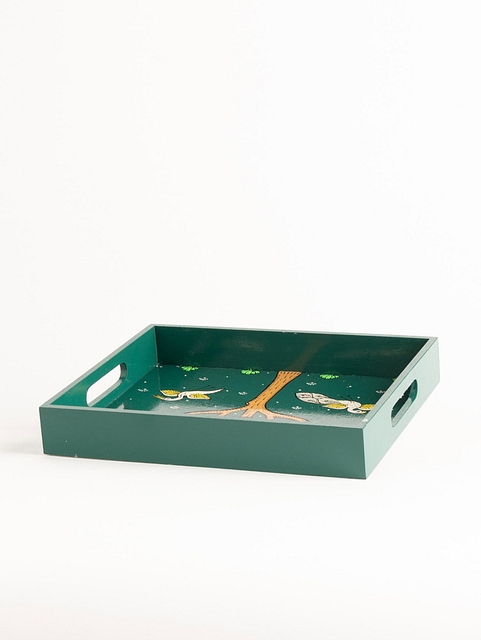 Patachittra-Handpainted-Tray-with-Tree-Design