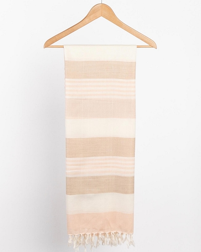 Beige-Pink-Stripe-Scarf
