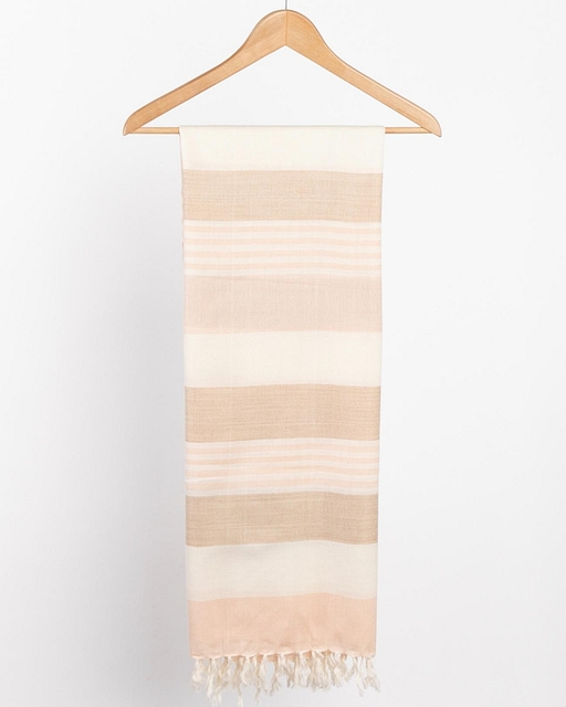 Beige-Pink-Stripe-Scarf