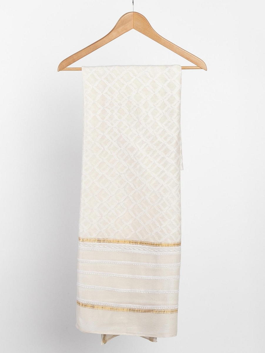 White-Chikankari-Embroidery-Scarf