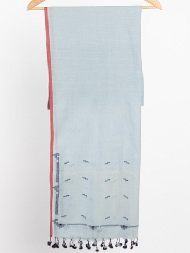 Jamdani-Weaving-Scarf-Blue