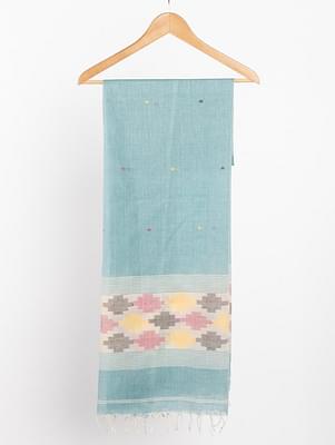 Jamdani-Weaving-Scarf-Turquoise
