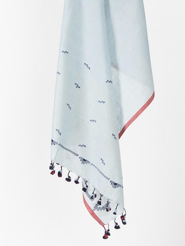 Jamdani-Weaving-Scarf-Blue