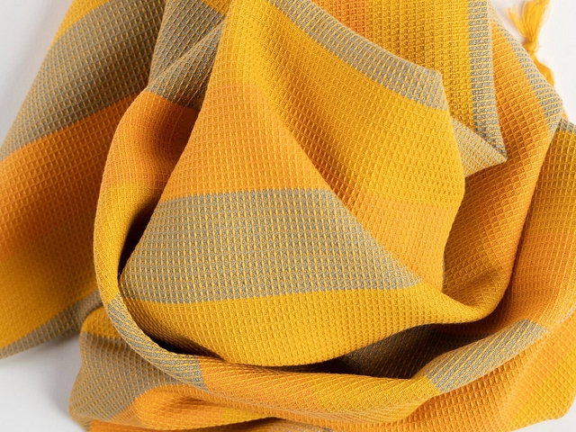 Orange-and-Brown-Striped-Organic-Cotton-Towel