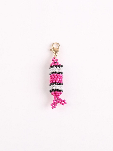 Glassbead Bag Charm (set of 5) Matte Light Grey